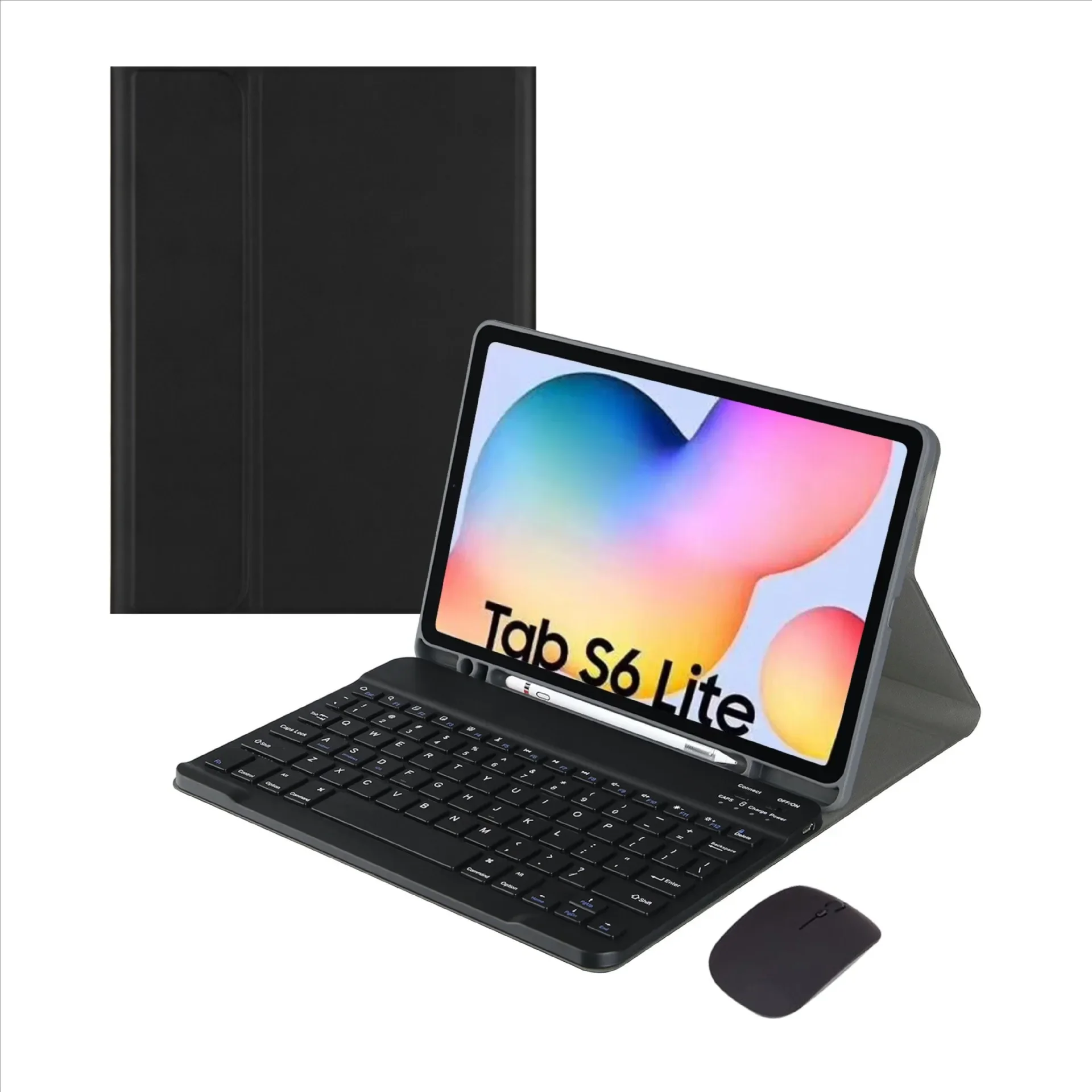Suitable for Samsung tablet S6lite with pen slot P610 Bluetooth keyboard leather case T870 protective sleeve round keycap