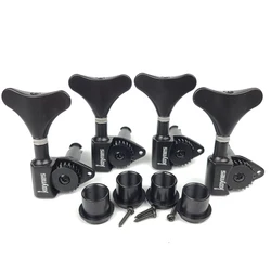 NEW KAYNES 1:24 Ratio Electric Bass Guitar Machine Heads Tuners Guitar Tuning Key Pegs Open Gear DJ342 Black