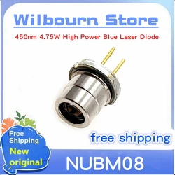 1pcs/lot 100% NEW NUBM08 450nm 4.75W High Power Blue Laser Diode / Recorder LD with Lens / Tin Needle /Burner LD W/Lens/Tin-pin
