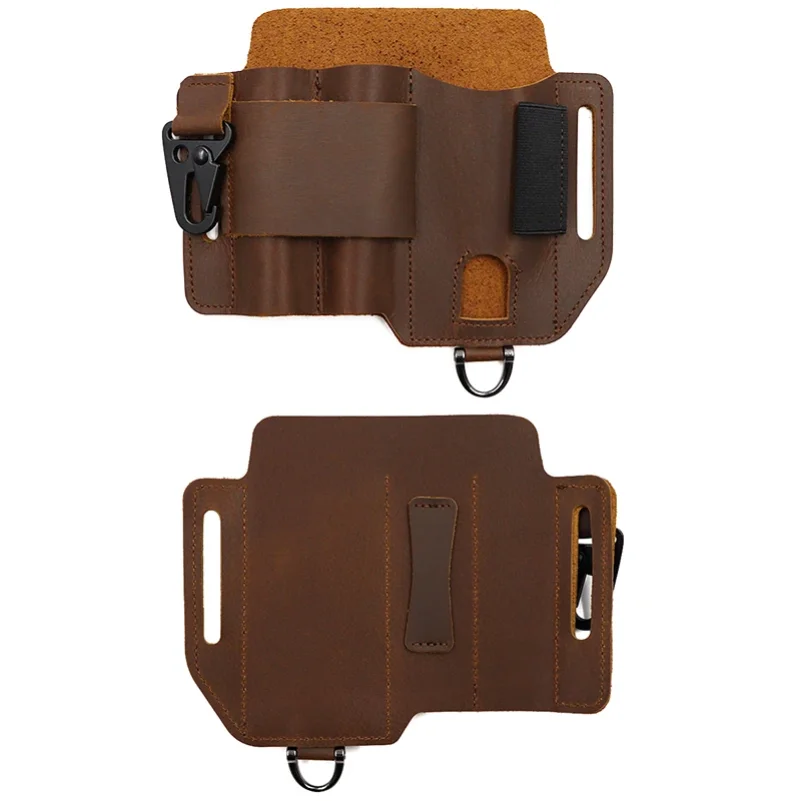 Echtes Leder Outdoor Taktische Hüfttasche Multifunktionale EDC-Werkzeugtasche Hängende Feldtaktische Werkzeugtasche für Sport C