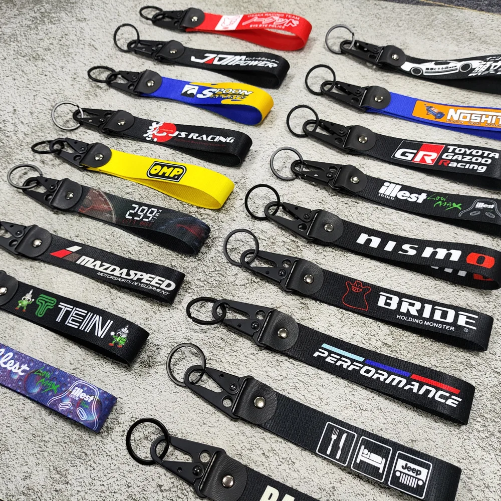 JDM Style Car Keychain Nylon Low Life Fake Taxi Gift Lanyard Keyring Auto Key Steel Spring Clip Key Starp Key Pendant LOW LIFE