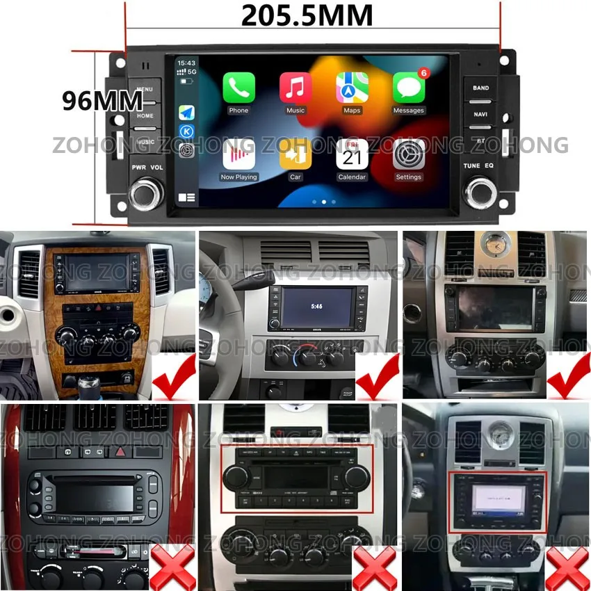 راديو السيارة الاندورويد لكرايسلر أسبن 2008 + مشغل وسائط متعددة تلقائي ستيريو Carplay شاشة DSP Autoradio Headunit الملاحة GPS 4G
