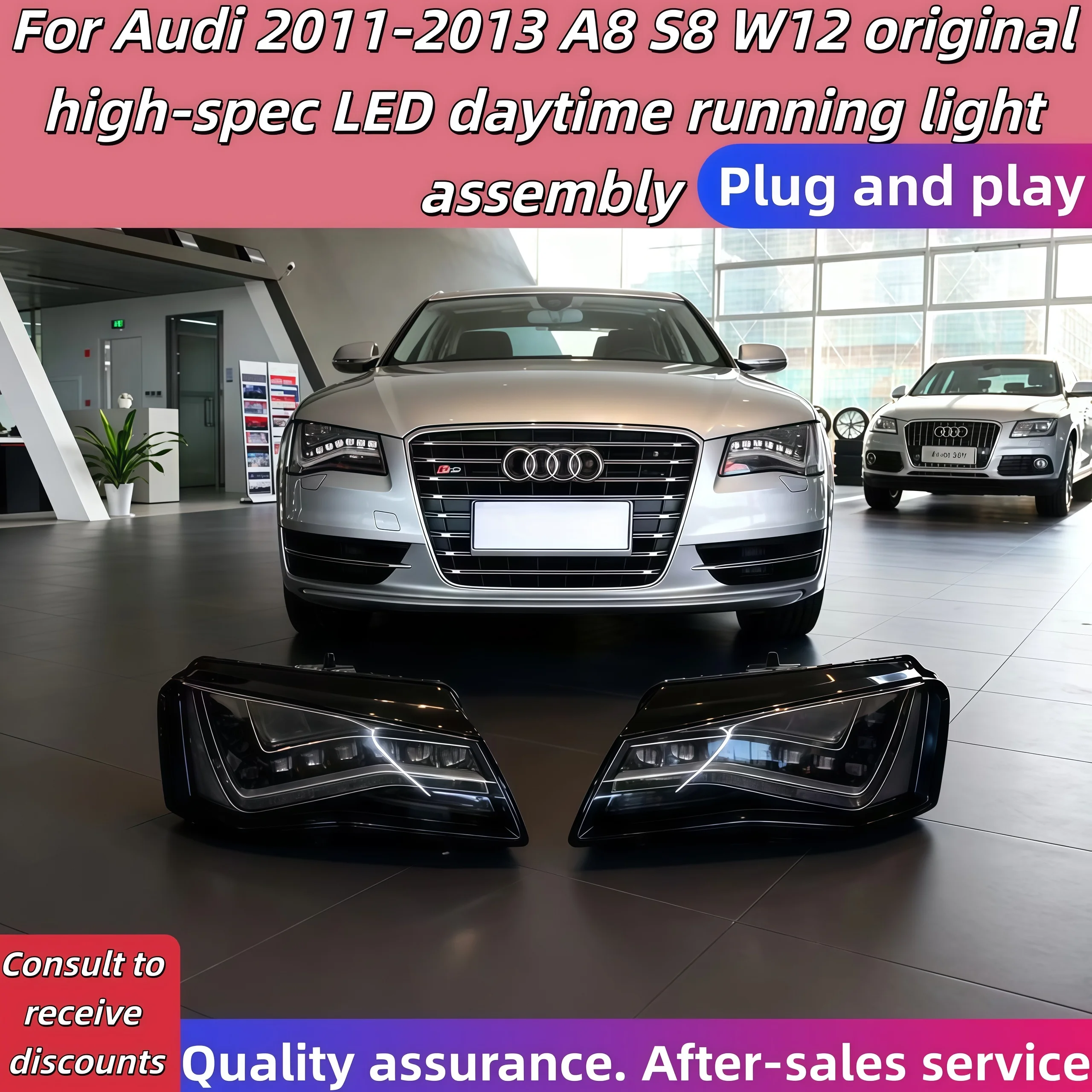 

Car Lights For Audi 2011-2013 A8 S8 W12 Original High-Spec LED Daytime Running Light Assembly Headlight Auto Accessories