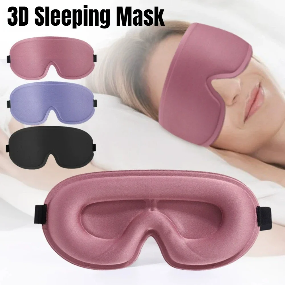 Masque de sommeil en mousse à mémoire de forme 3D pour les voyages, cache-yeux occultant la lumière, bandeau doux pour les yeux, aide au sommeil