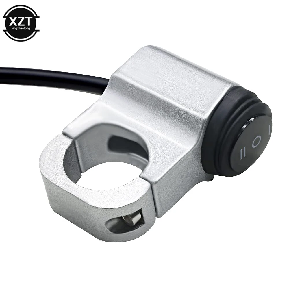 22mm 7/8in Aluminum Alloy Motorcycle Handlebar Headlight Switch Three-position Waterproof Switch 12V Fog Spotlight Retro Switch