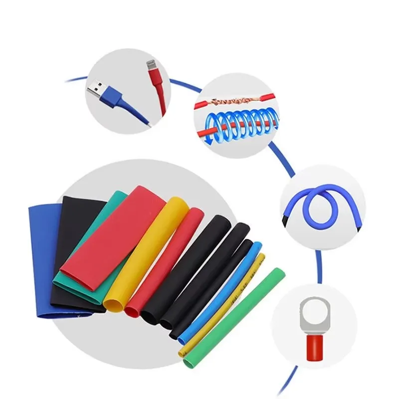 Electrical Connection Wire Cable Insulation Sleeving, Heat-Shrink Tube, Thermoresistant Wrapping Kit, 127-780Pcs