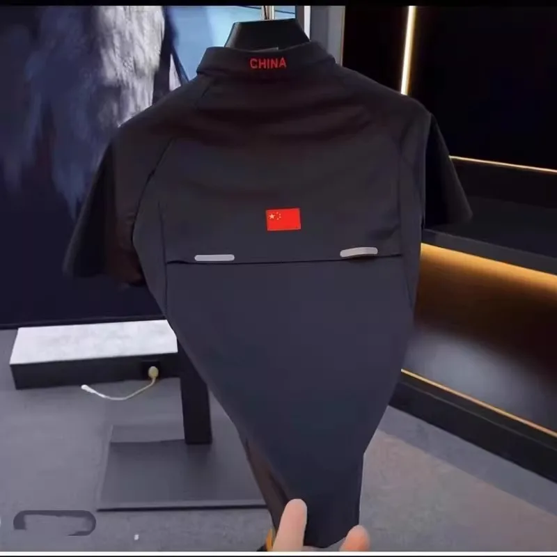 

Мужская футболка больших размеров, летняя коллекция 2026, с принтом «Пятизвездочный Красный Флаг», короткий рукав, удобная, из полиэстера, повседневная одежда для ежедневного использования