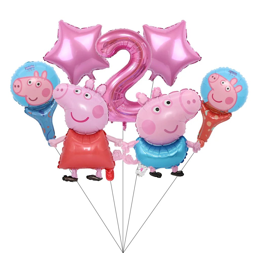 Cartoon Rosa Peppa Pig Geburtstagsparty Dekorations-Set George Pig Partyzubehör Teller Kindergeburtstag Geschenke Babyparty – Detail 3