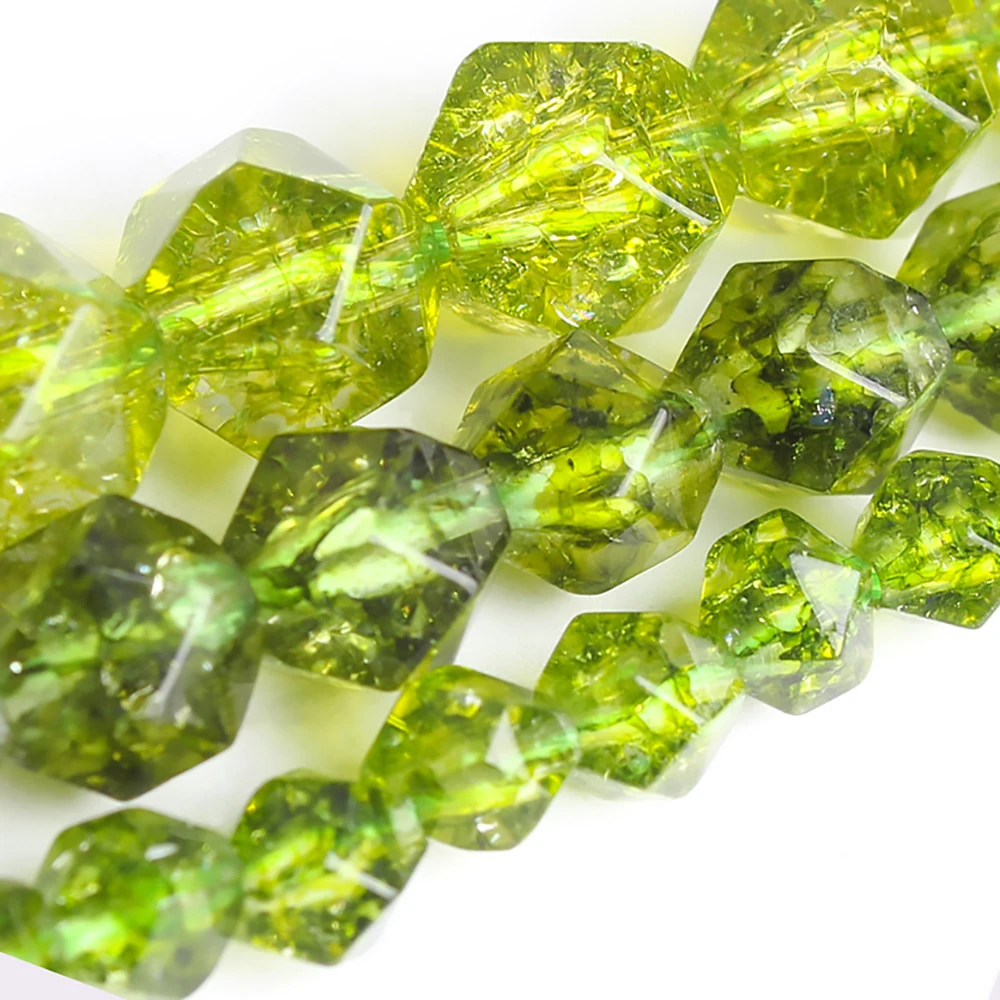 Přírodní kámen faceted zelená peridot volné spacer korále pro šperků vytváření 6pro 8 10mm ruční DIY náramky náhrdelníky 15 palce