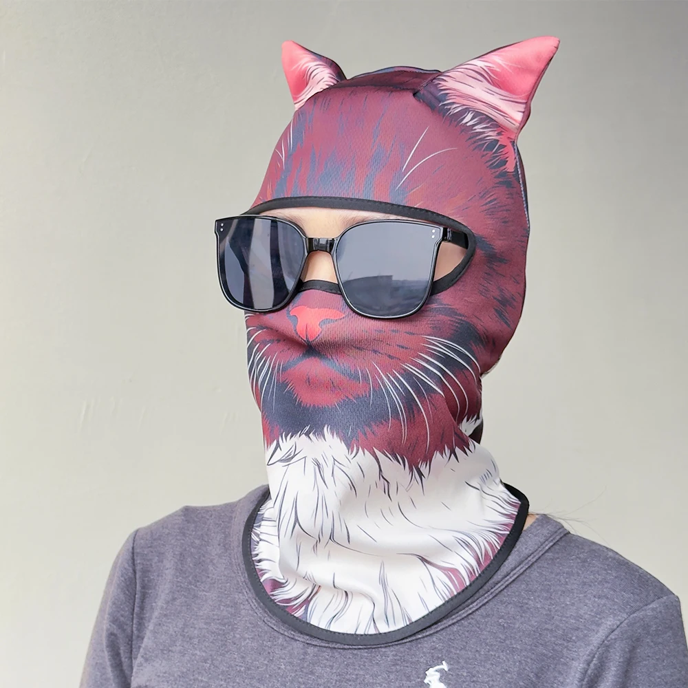 

Full Face Neck UV Sun Mask 3D Cat Design, Breathable Quick-Dry for Outdoor Cycling & Motorcycle Helmet