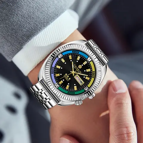 High Quality Personality Imitation Mechanical Classic Creative Quartz Watch Men Sealed or Skeleton Bottom Watch Steel AAA Clcok