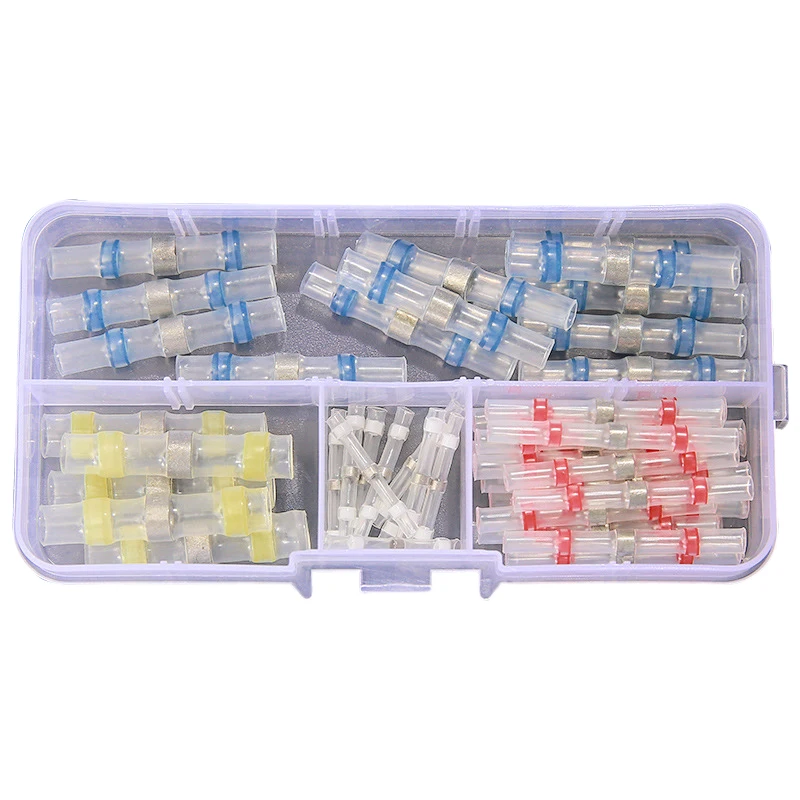 ABKY-50Pcs Connector Heat Shrink Sordering Terminals Waterproof Solder Sleeve Tube Wire Insulated Butt Connectors Diy