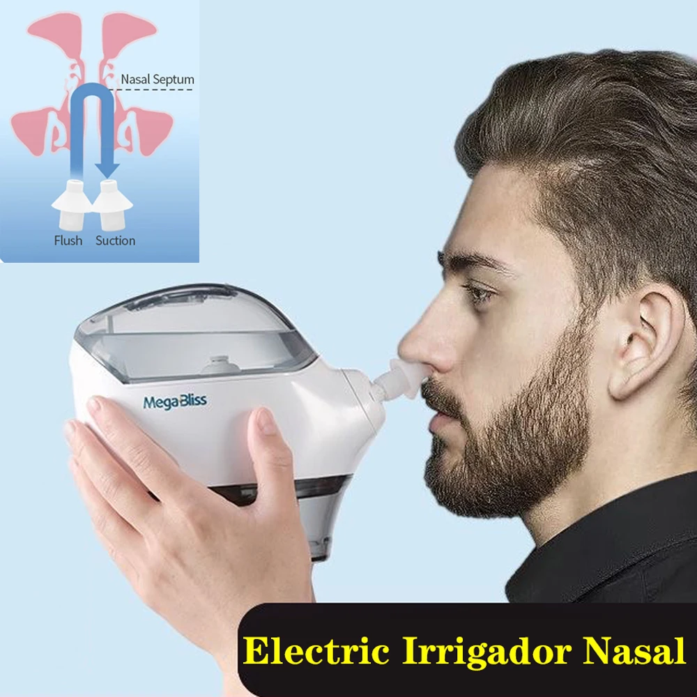 Nava Electric Nasal Care Nose Cleaner Neti Pot Rhinitis Sinus Rinse Bottle Nose Wash Cleaner Pressure Rinse Nasal Irrigation