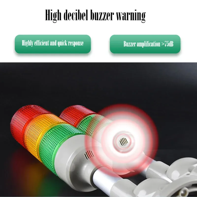 12V 24V Audible and Visual Alarm LED Multi-layer Warning Three-Color Alarm Light Steady on Stroboscopic Machine Signal Indicator