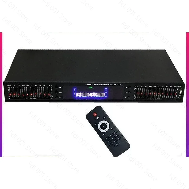 for 220V EQ665 Equalizer Hifi Home EQ Equalizer Dual 10 BAND Stereo Treble Alto Bass Regulation With Built-in Bluetooth New