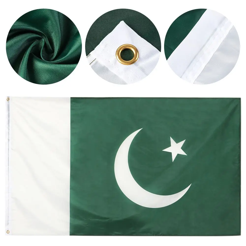 Polyester Party Supplies 90*150CM/3 x 5 FT Pakistan Flag Festive Articles Banners Bunting