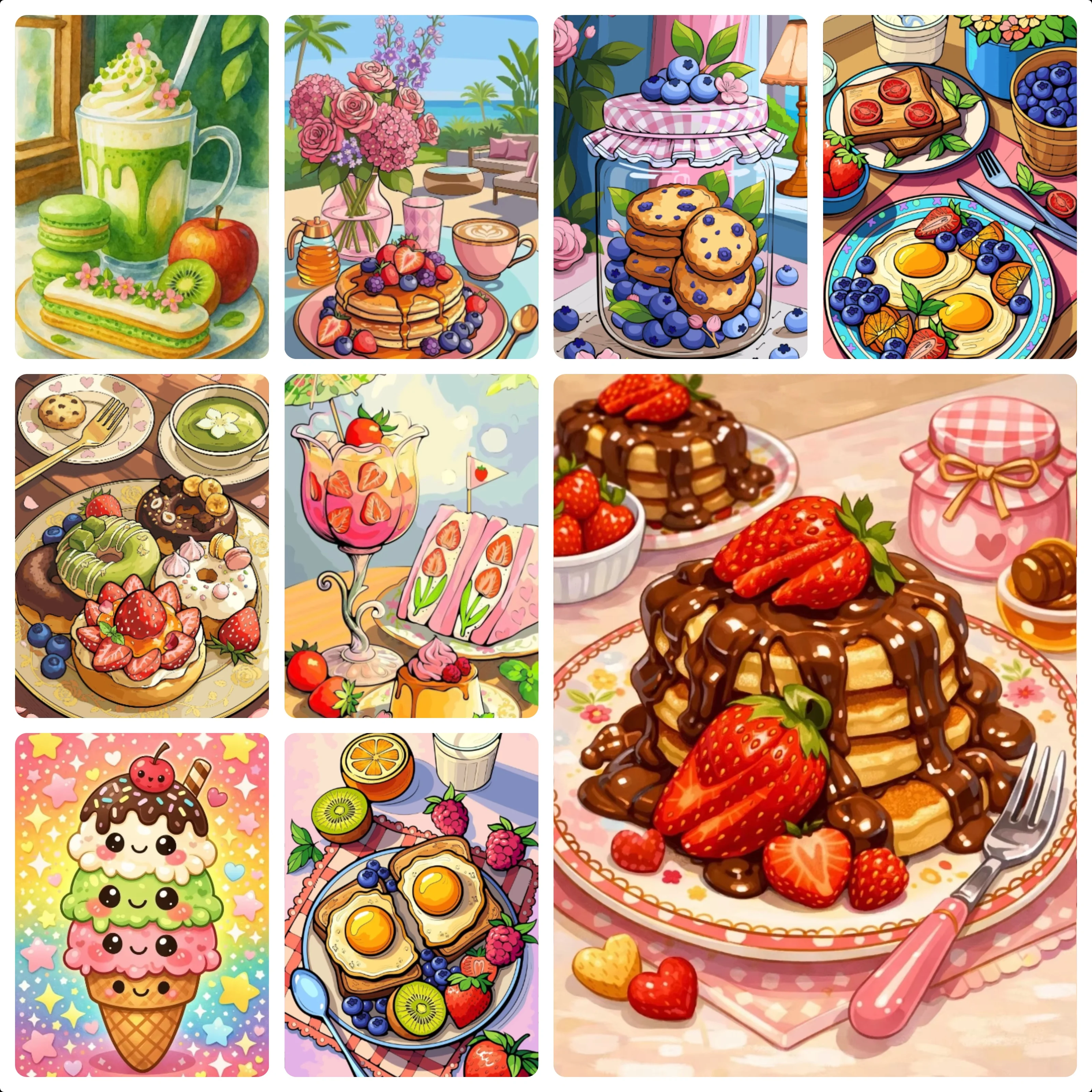 Jigsaw Puzzle 500/1000/1200/2000PCS Delicious Food Gallery Collage Colorful Dessert And Fruit DIY Handwork Decor Present