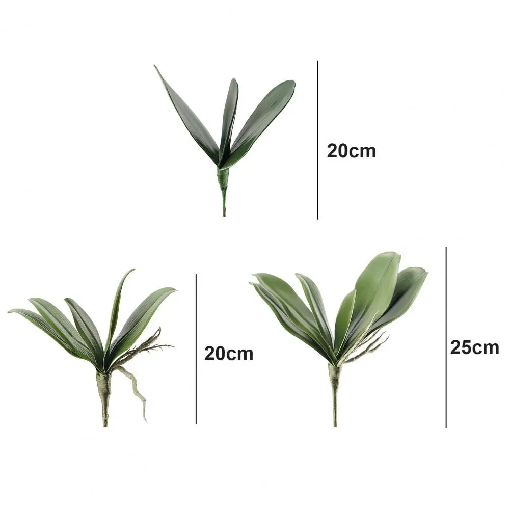 Vivid Eco-friendly Artificial Orchid Leaves Real Touch Fake Phalaenopsis Leaves Artificial Plant DIY Auxiliary Material
