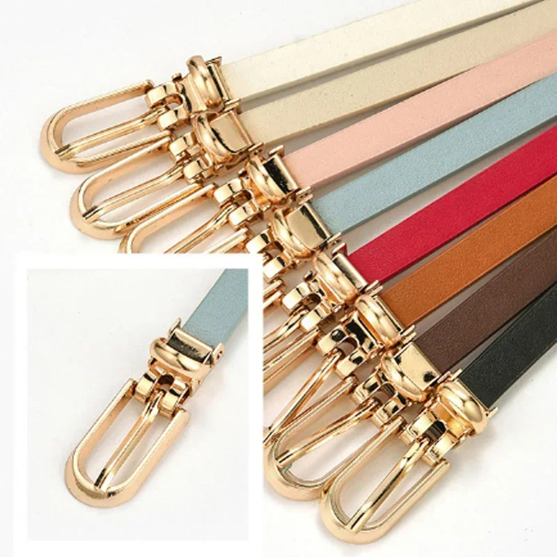 

Women‘s Candy Color Waist Strap Thin Belt for Lady Girls Pants Jeans Dress Belt Alloy Pin Buckle Waistbands Adjuestable