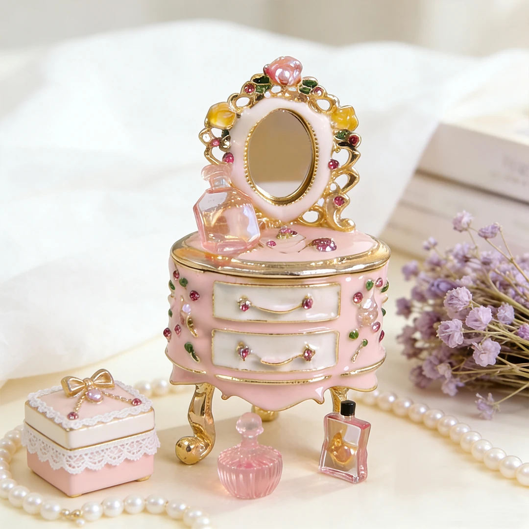 

Эмалированная шкатулка для украшений, изготовленная из цинкового сплава, для хранения ювелирных изделий, идеальный подарок на День матери.