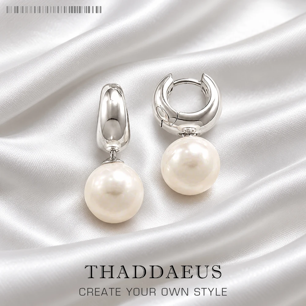 Perlenohrringe mit Scharnier, kreolischer Stil, Geschenk aus 925er Sterlingsilber, europäischer Stil, glamouröser, romantischer, edler Schmuck für Frauen