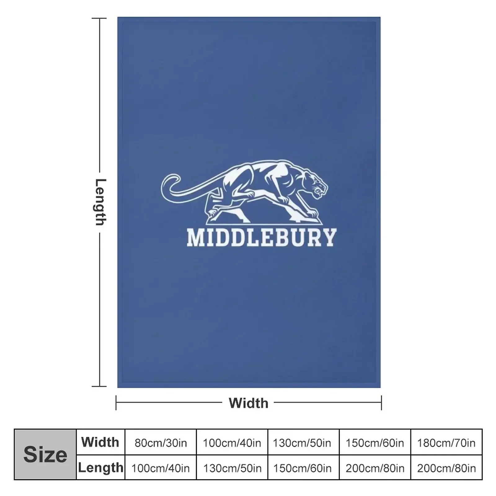Middlebury PANTHERS VT Throw Blanket Plush valentine gift ideas Picnic Thermal Blankets
