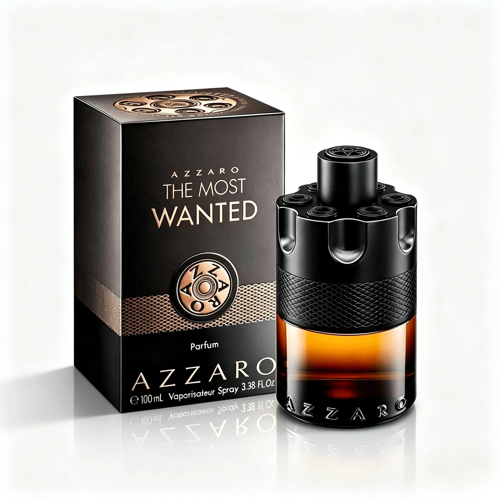 Azzaro The Most Wanted Parfum for Men,Black Masculine Bottle,Long‑Lasting Warm Oriental Woody Rum Fragrance,Luxury Men Perfume Gift Set