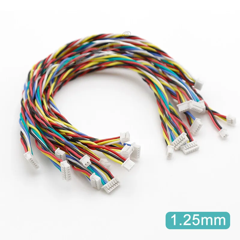 GH1.25/ZH1.5/MX1.25 High-Temperature Resistant Silicone Wire 26# Double-headed Twisted Wire 2P-8P 10cm 20cm Connector