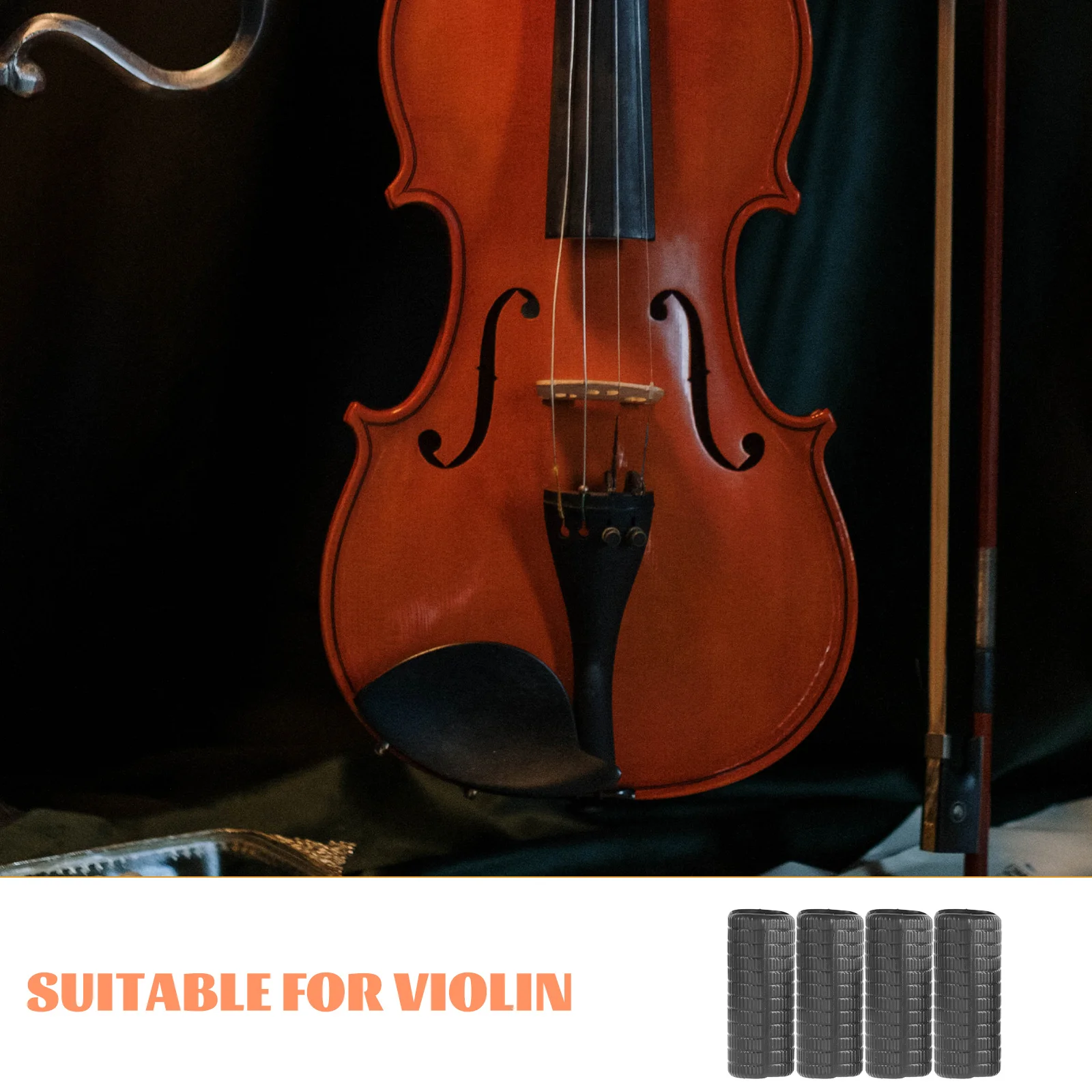 4 Pcs Teaching Aids Violin Case Student Violin Bow Grip For Beginner Bow Grip Replace Rubber Durable