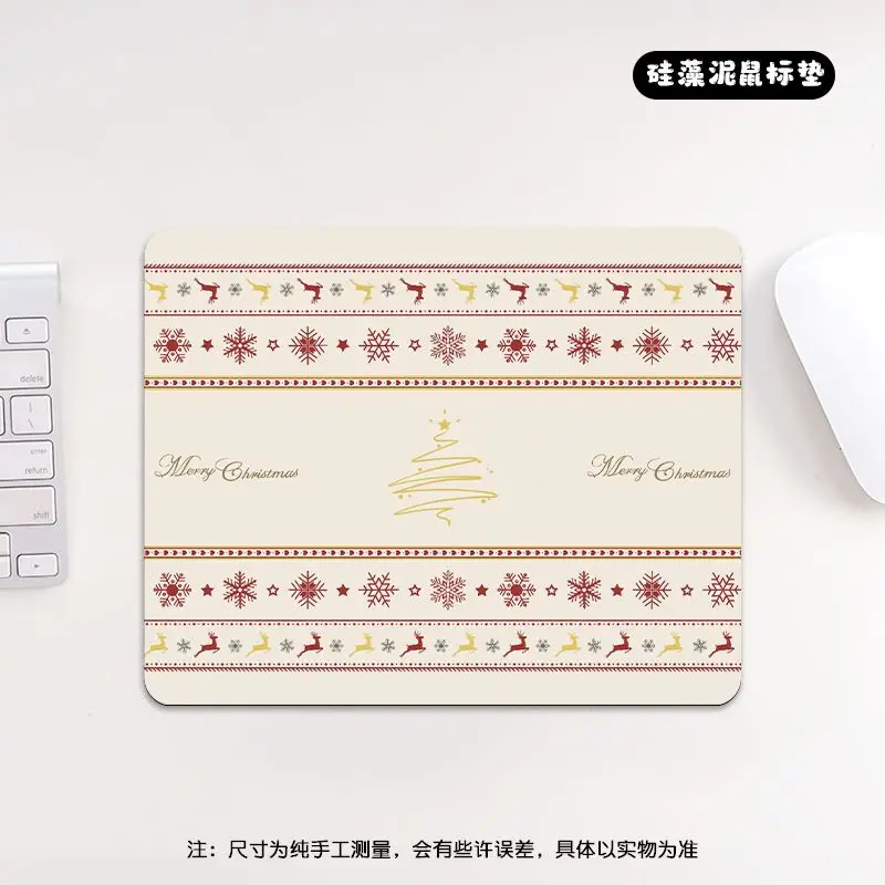 Full screen reindeer glass Pad Christmas puppy mouse mat e-sports game office insulated desk mat cute washable glass Mouse Pad
