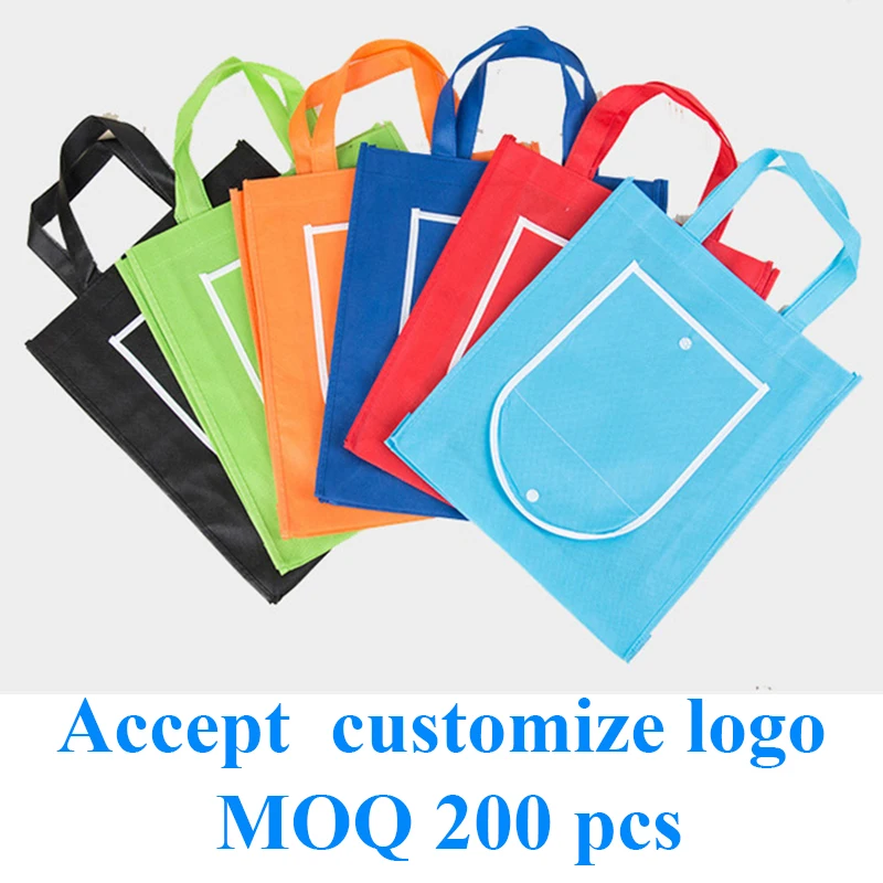 20 pcs Custom logo printing Non-woven bag / totes portable shopping bag for promotion and advertisement 80gsm fabric  logo print