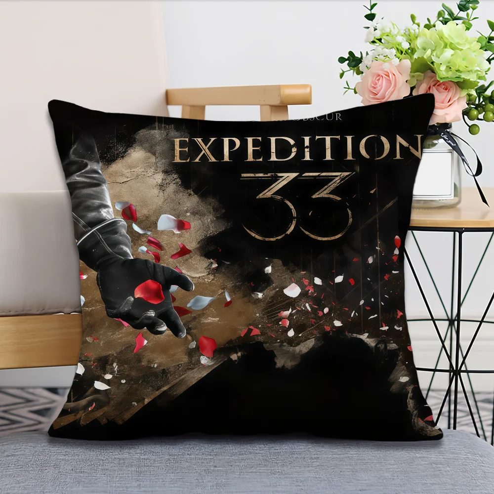 Game C-Clair Obscur Expedition 33 Kissenbezug Quadratisches Kissen für Zimmer, Schlafzimmer, Kopfteil, Sofa, Wohnzimmer, Rückenlehne, Nickerchenzeit – Detail 7