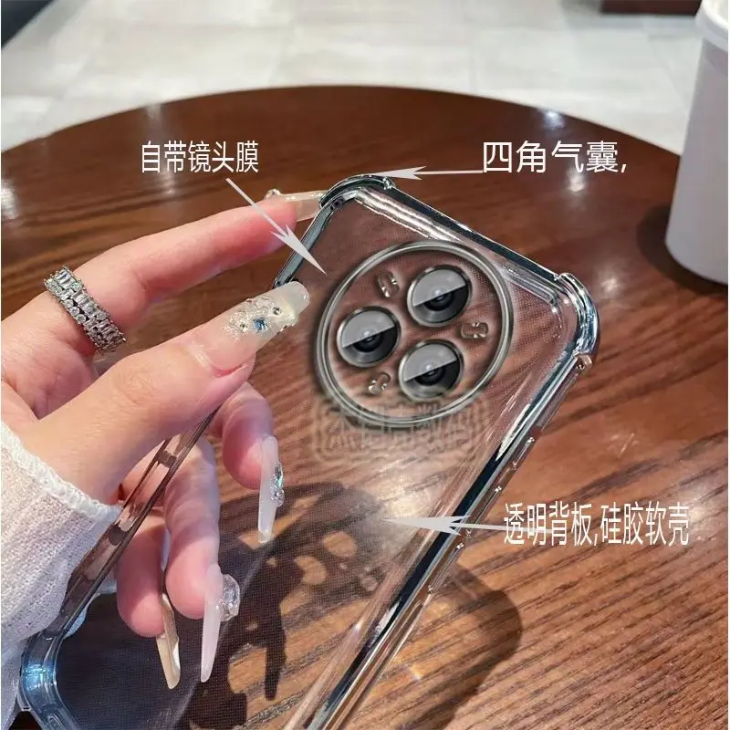 Pour Realme 14 Pro Plus étui nouveau plaqué transparent quatre coins résistance aux chutes couverture pour Realme 14 Pro Plus/Realme 14 Pro Fudna