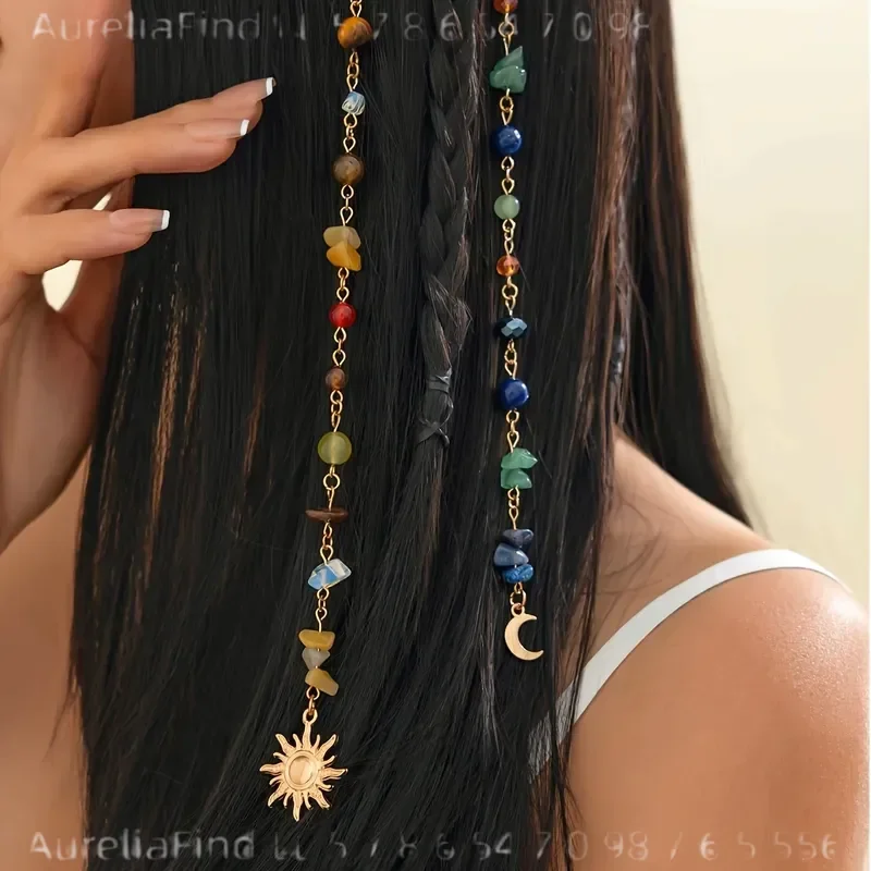 2Pcs Crescent and Sun Hair Accessories Elegant Hair Clips for Women Girls Valentine's Day New Year Gift Casual All