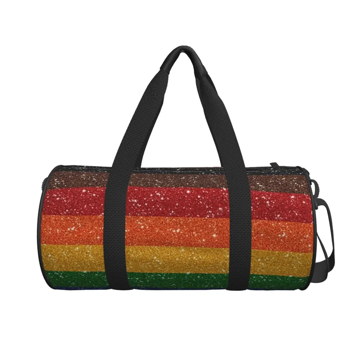 

Faux Glitter Rainbow Pride Flag LGBT Gay Lesbian Large Duffle Gym Bag Multi-Functional Duffle Travel Bags Handbags Fitness bag