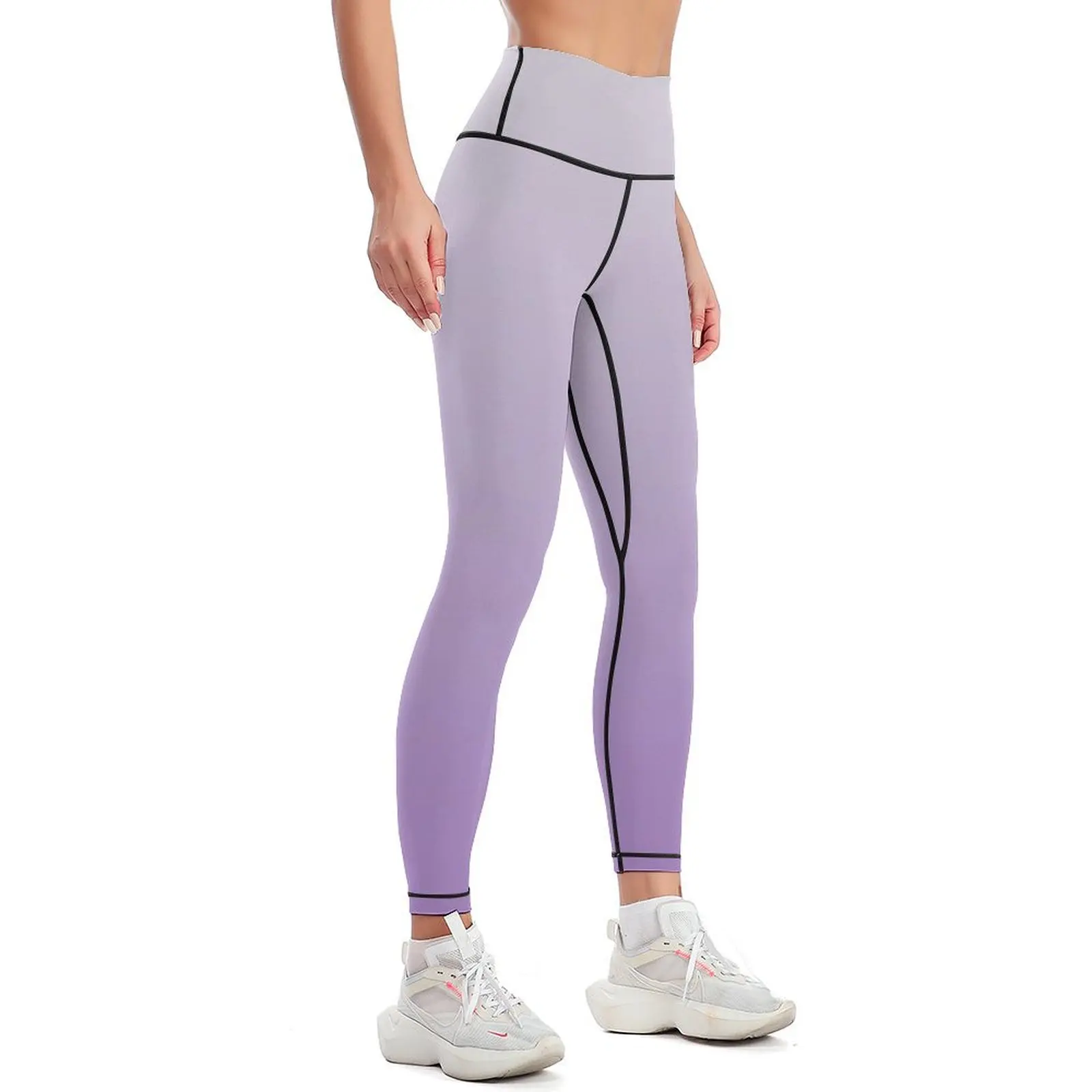 Purple and White Lavender Faded Ombre Leggings sports for push up sports woman gym gym's clothing Womens Leggings