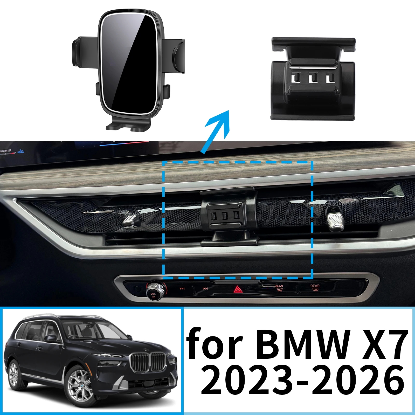 

fit for BMW X7 2023 2024 2025 2026 Stable Clip-On Phone Holder​​ Mount Screen Base No Vibration​ accessoires