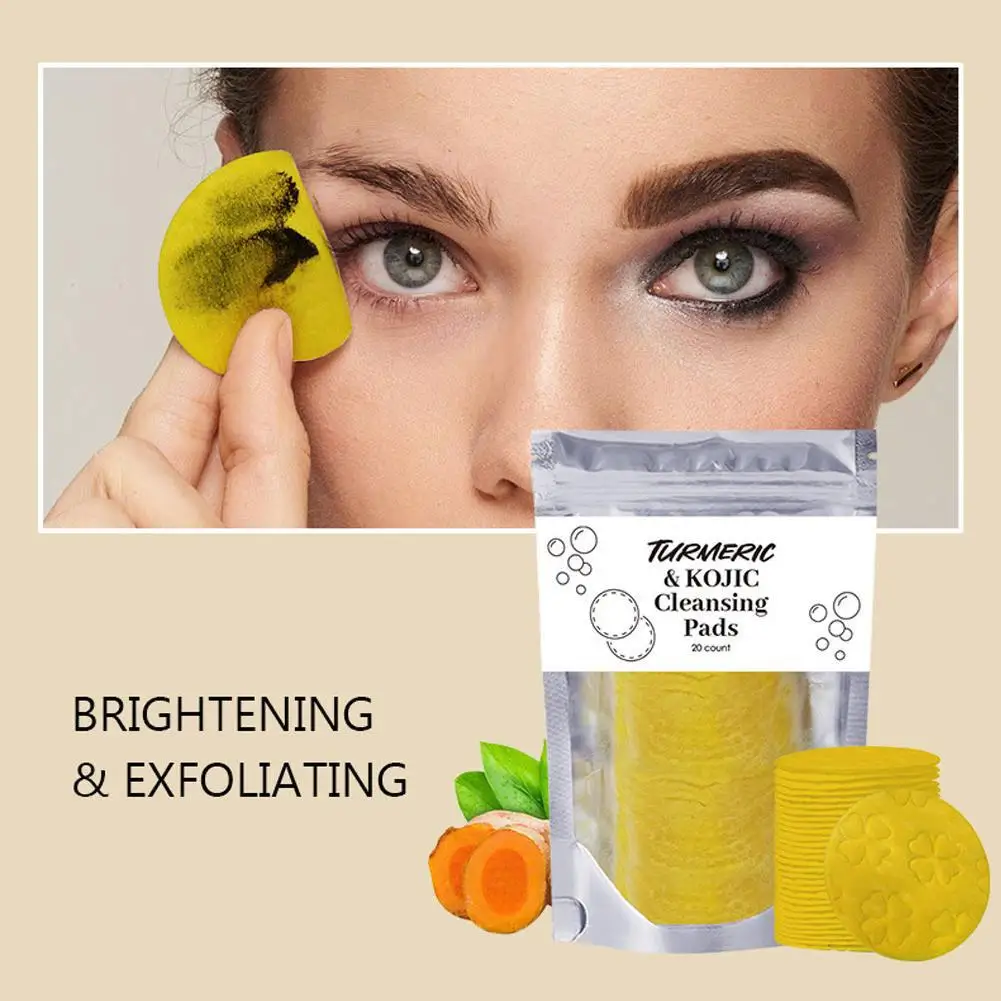 20/30/40pcs Turmeric Kojic Acid Cleansing Pads Exfoliating Removes Skin Sponges Cleansing Exfoliating Dirt Cleansing M5d1