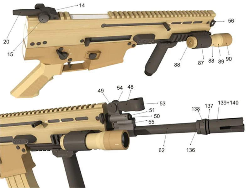 98cm 1:1 SCAR Rifle Gun Classic Cosplay Props Collection Gifts 3D Paper Model Manual DIY Papercrafts Cosplay for Kids Adults