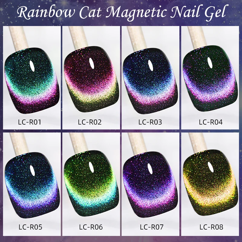 LILYCUTE 7 ml 9D Katze Magnetische Gel Nagellack Regenbogen Reflektierende Wirkung Soak Off Gel Semi Permanent Nail art UV Gel Lack