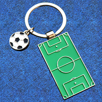 Football Field Soccer Keychain Pendant Metal Playground Sports Key Chain Keyring Football Fans Club Gift