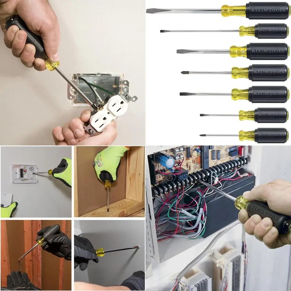 

85076 Screwdriver Set, Made in USA, Slotted and Phillips Screwdrivers with Non-Slip Cushion-Grip Handles and Tip-Ident, 7-Piece