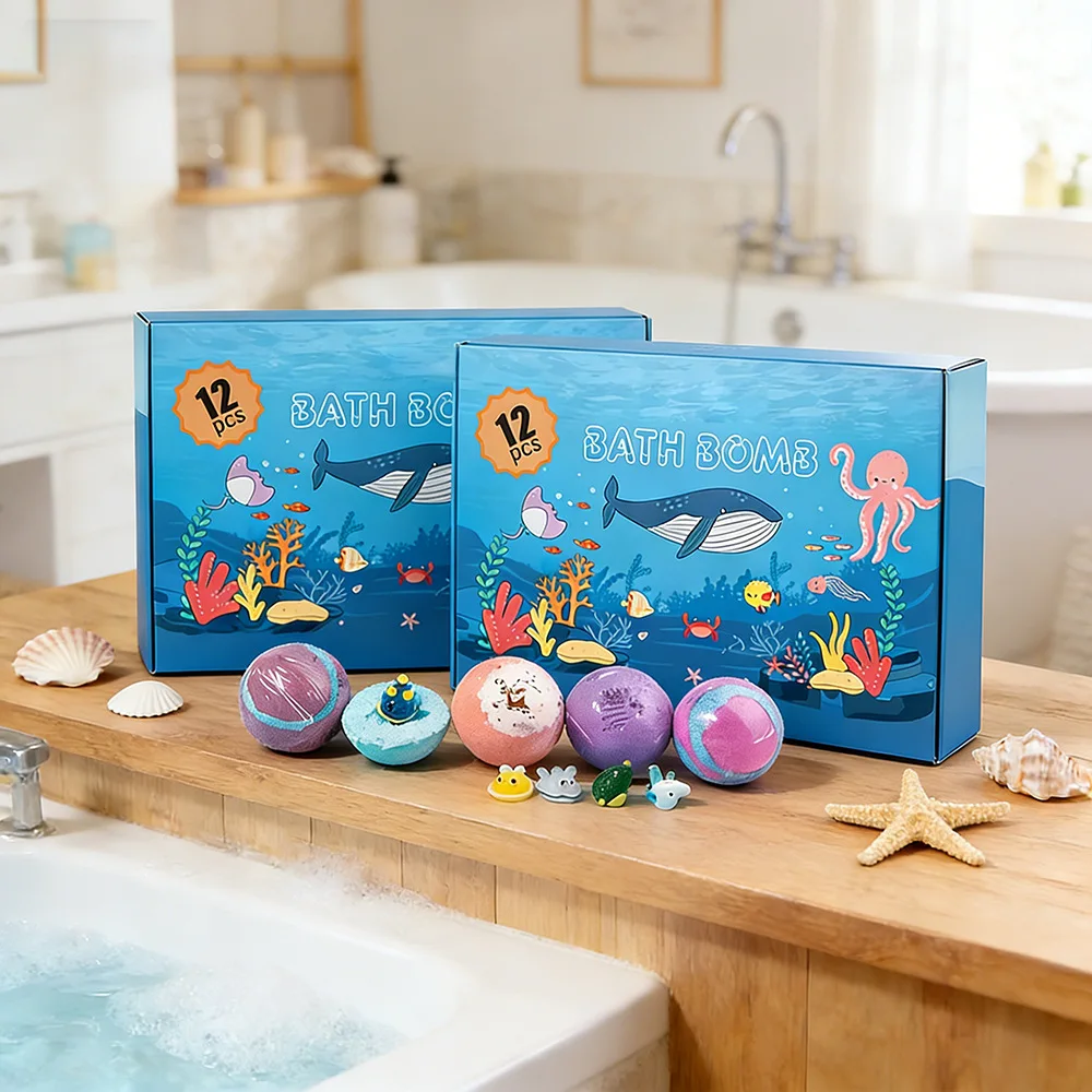 Niedliche Spielzeuge in Badebomben für Kinder & Kleinkinder, Sprudelndes Schaumbad-Geschenkset, Sichere Badekugeln für Kinder, Ideales Geburtstagsgeschenk
