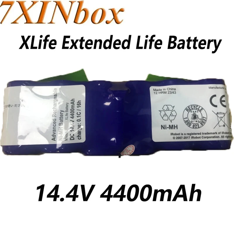 

7XINbox Ni-MH Battery 14.4V 4400mAh Rechargeable Battery for iRobot 600 700 800 Scooba 400 Series Sweeper Battery