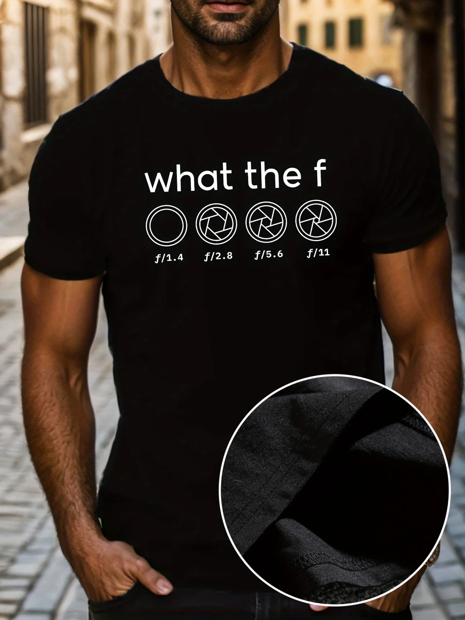 

What The F Print T-shirt, Men's T-shirt, Summer Casual Short-Sleeved T-shirt