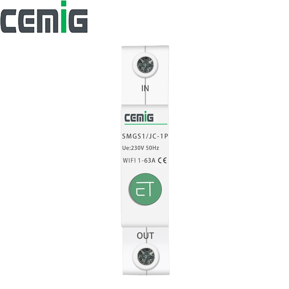 1P WiFi Smart Circuit Breaker with Energy Meter eWeLink Powered Remotely Control 1-63A Relay Type