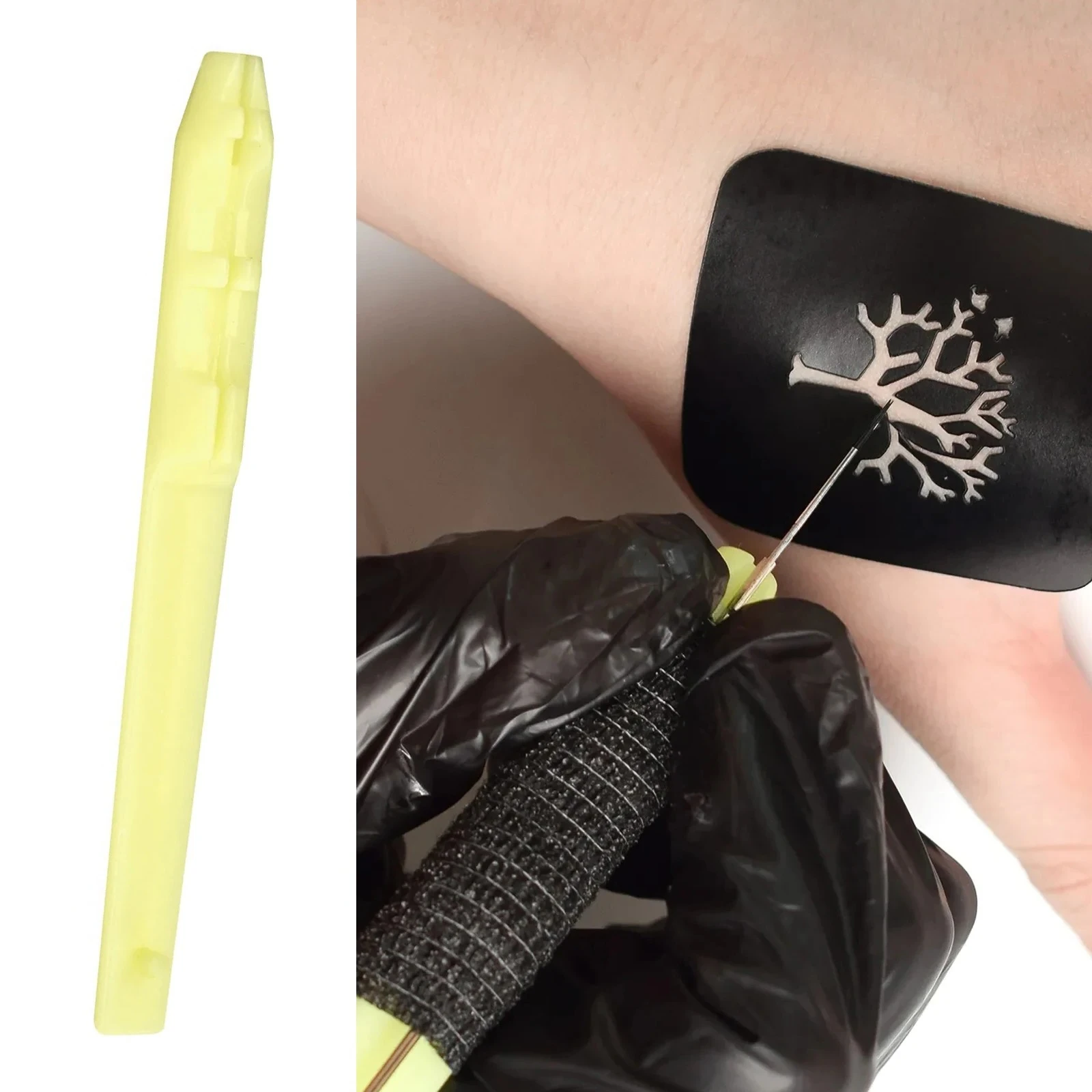 

Black/Yellow Handpoke Tattoo Stick Poke Pen 1pcs DIY Hand Poke and Stick Tattoo Manual Tool Pen Needles Tattoo Supplies