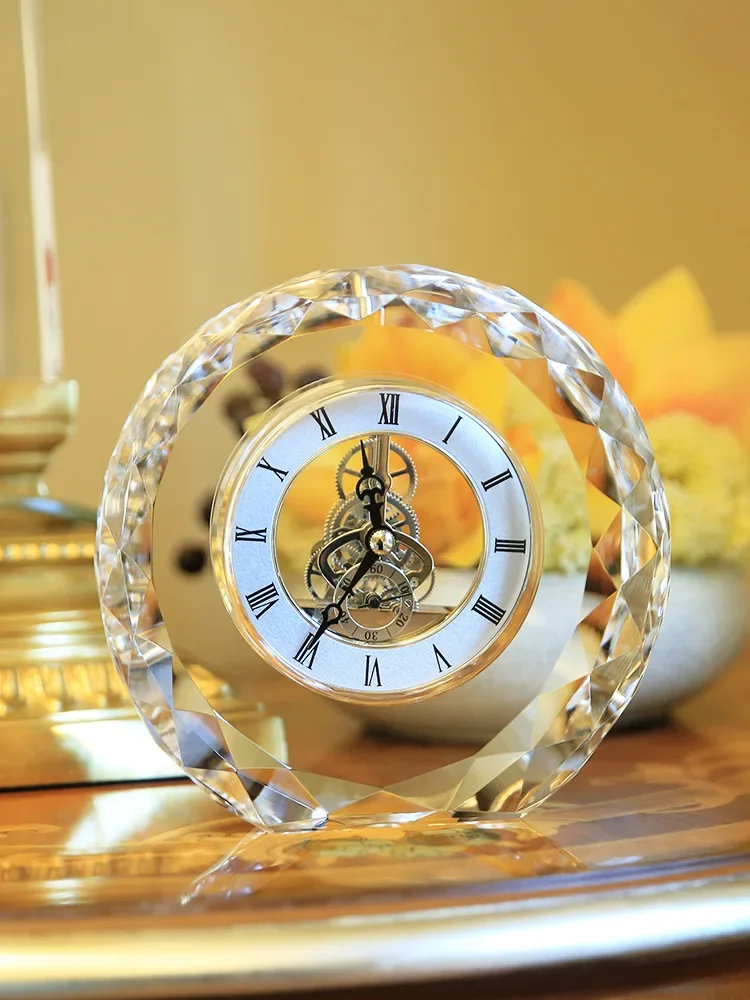 

Crystal clock clock, living room modern simple European creative fashion silent, office decoration ornament