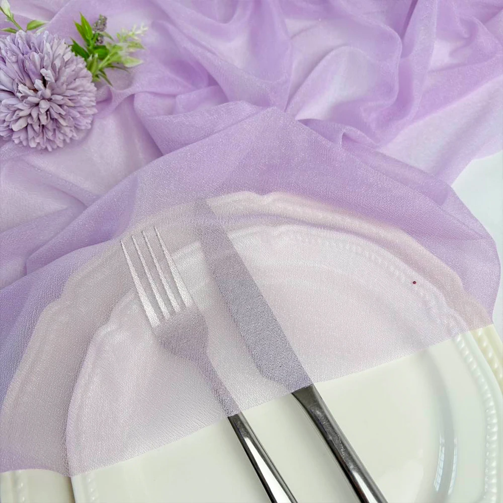 Chiffon Table Runner Boho Sheer Fabric for Wedding Decoration Arch Overlay Draping Decoration Birthday Party Table Decor