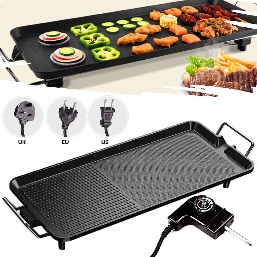 Grille elektryczne Pan koreański BBQ Wok urządzenie do grillowania grillowane mięso pieczenie regulacja temperatury płyta grzewcza Home Grill na